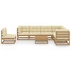 vidaXL 8-tlg Garten-Lounge-Set mit Kissen Honigbraun Massivholz Kiefer