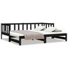 vidaXL Tagesbett Ausziehbar Schwarz 2x(90x190) cm Massivholz Kiefer