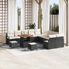 vidaXL Garten-Sofa-Set mit Kissen mit Kissen 13 pcs Schwarz und Creme