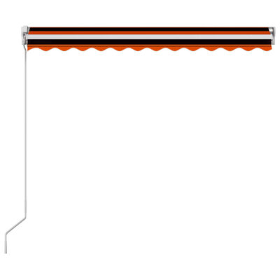 vidaXL Einziehbare Markise Handbetrieben 350 x 250 cm Orange und Braun