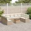 vidaXL Garten-Sofa-Set 10 pcs Beige und Weiß