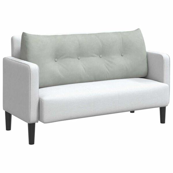 vidaXL R&uuml;ckenkissen Hellgrau 120 x 24 x 50 cm Samt