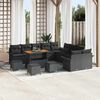 vidaXL Gartensofa-set mit Kissen 14 pcs Schwarz Poly-Rattan