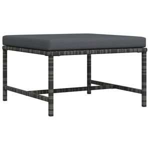 vidaXL Modular-Fu&szlig;hocker mit Kissen Grau Poly Rattan