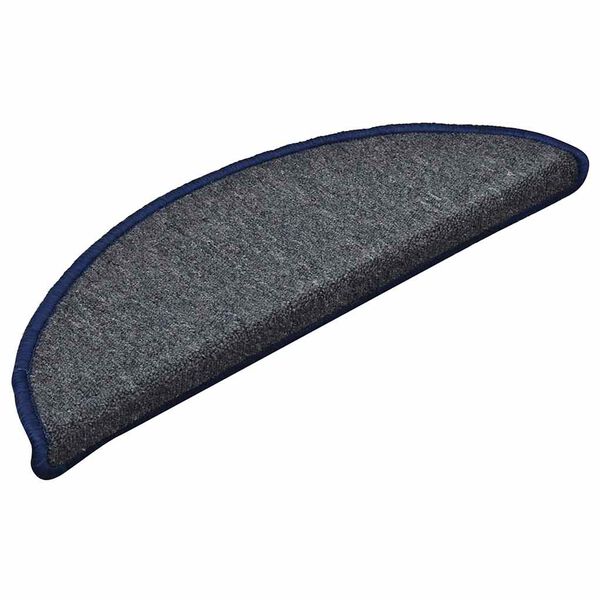 vidaXL Stufenmatten 30 Stk. 56x17x3 cm Dunkelgrau und Blau Halbrund