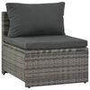 vidaXL 6-tlg. Garten-Lounge-Set mit Polstern Poly Rattan Grau
