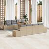 vidaXL Garten-Sofa-Set mit Speicher 9 pcs Beige Poly Rattan