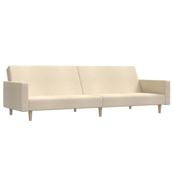 vidaXL Schlafsofa 2-Sitzer Creme Stoff