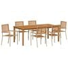 vidaXL Garten Essgruppe 7 stk. Beige Massivholz Akazie