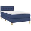 vidaXL Boxspringbett mit Matratze Blau 90x190 cm Stoff