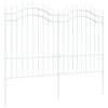 vidaXL Gartenzaun WOERDEN 240 x 190 cm Pulverbeschichteter Stahl Wei&szlig;