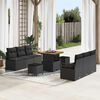 vidaXL Gartensofa-set mit Kissen 9 pcs Schwarz Poly-Rattan
