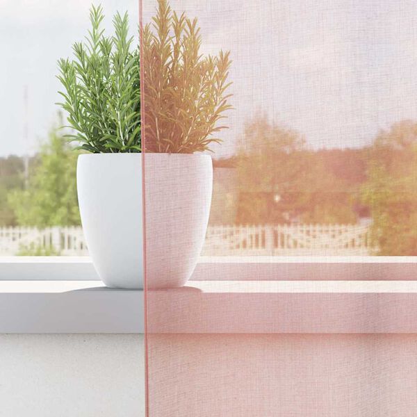 vidaXL Voile Vorhänge mit Stangentaschen 2 Stk. Rosa