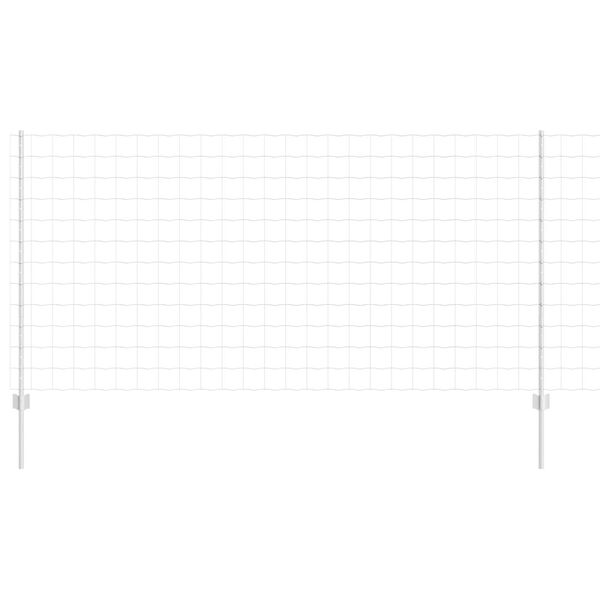vidaXL Zaun mit Pfosten Silber 1,2 x 10 m Stahl