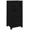 vidaXL Sideboards 2 Stk. Schwarz 40x35x80 cm Massivholz Kiefer