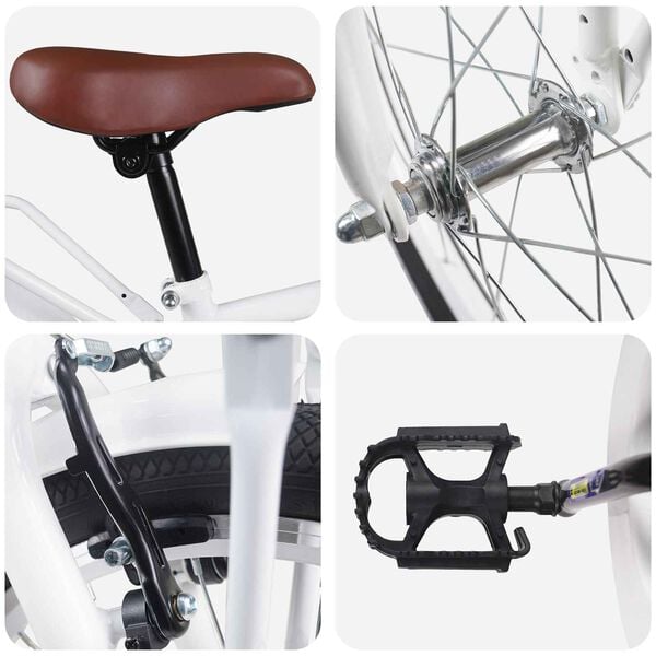 vidaXL Kinderfahrrad 18 Zoll f&uuml;r 5-7 Jahre alt Wei&szlig;