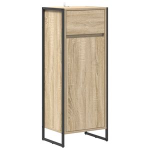 vidaXL Badezimmerschrank mit T&uuml;r Sonoma 40 x 30 x 100 cm Holzwerkstoff