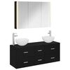 vidaXL Badezimmerm&ouml;bel-Set 4 pcs Schwarze Eiche Ingenieurholz und Glas