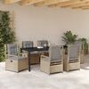 vidaXL Garten Essgruppe 7 pcs Beige und Hellgrau Poly-Rattan