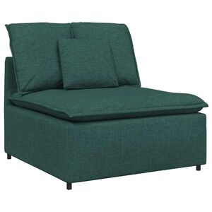 vidaXL Modulares Sofa Mittelmodul mit Kissen Dunkelgr&uuml;n 100 cm