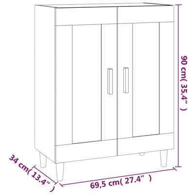 vidaXL Sideboard Weiß 69,5x34x90 cm Holzwerkstoff