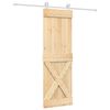 vidaXL Schiebet&uuml;r Nat&uuml;rlich und Wei&szlig; 70 x 210 cm Massivkiefer