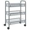 vidaXL K&uuml;chenwagen 3 Etagen Grau 46x26x64 cm Eisen