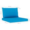 vidaXL Gartensofa 4-Sitzer mit Kissen in Hellblau