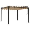 vidaXL Pergola mit Lamellendach 3x3 m Taupe Stoff und Aluminium