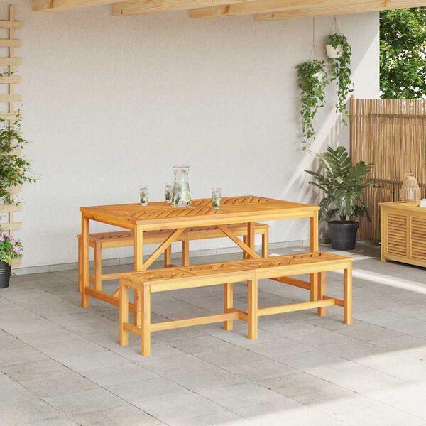 vidaXL Garten Essgruppe 3 pcs Braun Akazie Massivholz