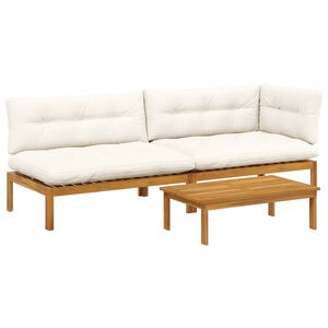 vidaXL 3 St&uuml;ck Garten Pallet Sofa Einheiten Massivholz Akazie