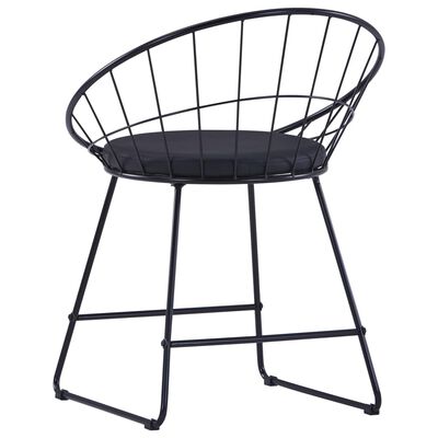 vidaXL Esszimmerstühle mit Kunstledersitzen 4 Stk. Schwarz Stahl