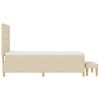 vidaXL Boxspringbett mit Matratze mit Kopfteil Creme 90 x 200 cm Stoff