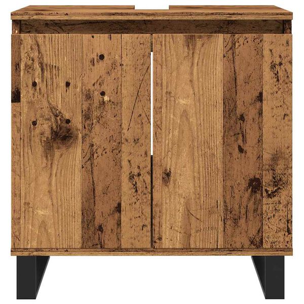 vidaXL Badschrank Altholz-Optik 58x33x60 cm Holzwerkstoff