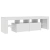 vidaXL TV-Schrank mit LED-Beleuchtung Hochglanz-Wei&szlig; 140x36,5x40 cm