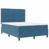 vidaXL Boxspringbett mit Matratze Dunkelblau 140 x 190 cm Samt