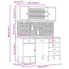 vidaXL Werkbank mit Schubladen 8 pcs Schwarz Ingenieure Holz und Stahl