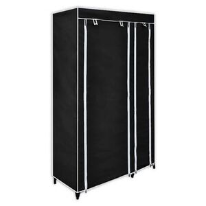 vidaXL Faltbarer Stoffschrank Schwarz 110 x 45 x 175 cm