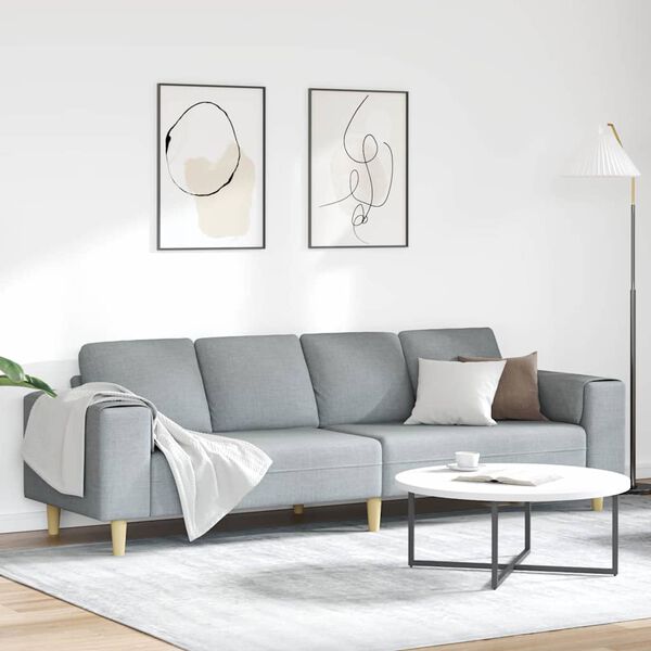 vidaXL Sofa Set Hellgrau Stoff