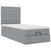 vidaXL Ottoman-Bett mit Matratze & LEDs Hellgrau 100x200 cm Stoff