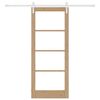 vidaXL Schiebet&uuml;r ORKDAL Natur 83 x 202 cm Massivholz Kiefer und Glas