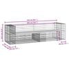 vidaXL Gartenbank aus Gabionen 244x71x65,5 cm Massivholz Kiefer