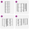 vidaXL Eckregal mit 5 Böden Silbern Stahl & Holzwerkstoff