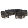 vidaXL Gartensofa-set 11 stk. 11-Sitzer Grau Poly-Rattan