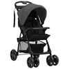 vidaXL 3-in-1 Kinderwagen Dunkelgrau und Schwarz Stahl