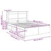 vidaXL Bettrahmen Graues Sonoma 160 x 200 cm Massives Kiefernholz