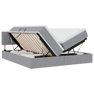 vidaXL Aufbewahrungsbett mit Matratze Hellgrau 180 x 200 cm Kunstleder
