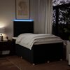 vidaXL Boxspringbett mit Matratze Schwarz 120x200 cm Stoff