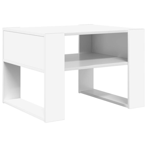 vidaXL Couchtisch mit Speicher Wei&szlig; 66 x 53 x 45 cm Holzwerkstoff