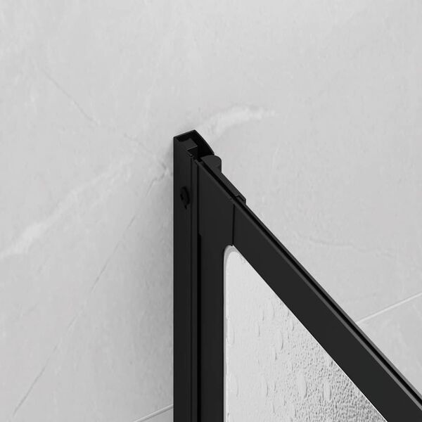 vidaXL Duschwand Schwarz 132 x 2 x 140 cm Aluminium